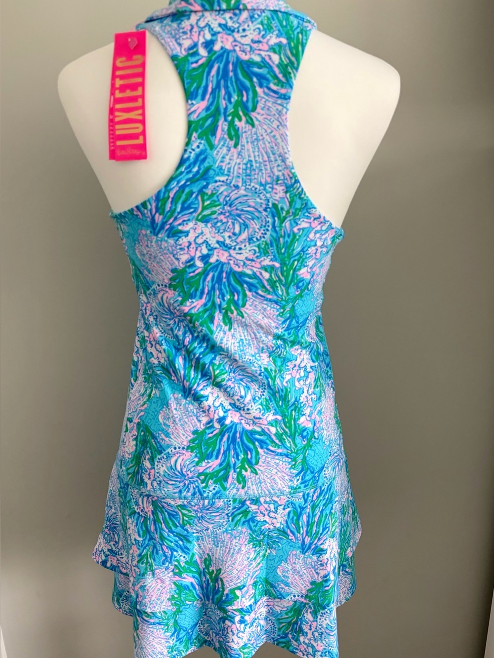 NWT LILLY PULITZER  LUXLETIC DANIA DRESS *LAS OLAS AQUA * UPF 50+ - Picture 6 of 9